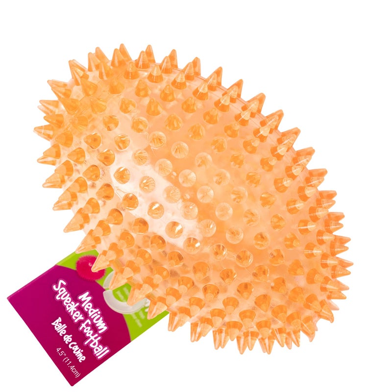 Gnawsomeâ„¢ 4.5â€ Spiky Squeaker Football Dog Toy - Large, Cleans Teeth and Promotes Good Dental and Gum Health for Your Pet, Colors Will Vary,All Breed Sizes - Image 1